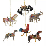 4.75" Carousel Animals Christmas Ornament Horse Greyhound Rooster Elephant