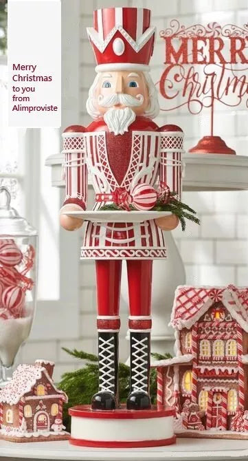 RAZ 36" Peppermint Nutcracker with Tray