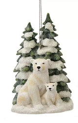 Reindeer and Polar Bear With Tree Ornaments set of 2