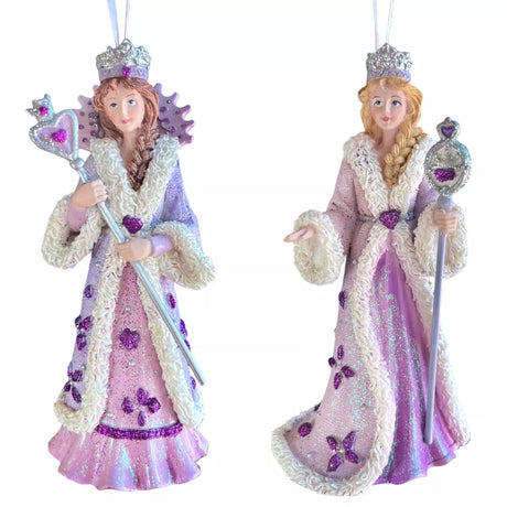 Regal Splendor Purple Queen Christmas Ornaments Set of 2