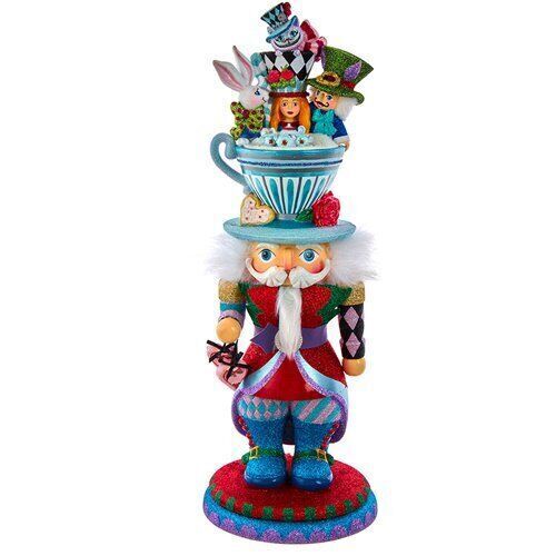 Kurt Adler Hollywood Alice & Friends in Tea Cup Party Hat Nutcracker 18" K54