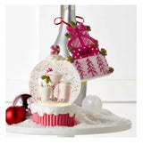 Raz 5" Lighted Peppermint Cocktail Cupcake with Swirling Glitter Christmas Snow Globe