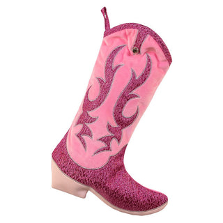 Pre-Order Pink Velvet & Metallic Cowgirl Boot Stocking SG0318