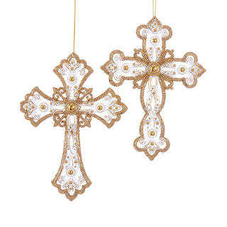 6.25" Gold and Silver Cross Ornaments Set T2455