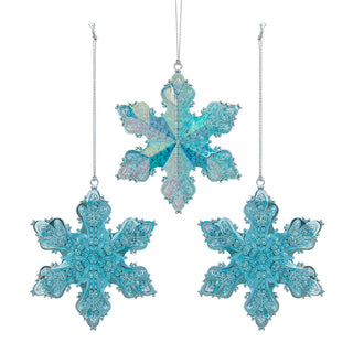 Turquoise Snowflake Ornament Set T3151