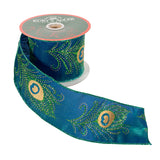 Kurt Adler Peacock Double Wire Ribbon Christmas