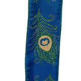 Kurt Adler Peacock Double Wire Ribbon Christmas