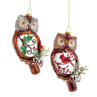 Pre-order Glass Brown Owl Ornament Set T3313