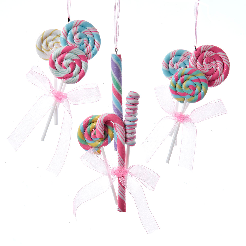 Kurt Adler 5.4" Lollipop & Candy Cane Ornaments Set of 3