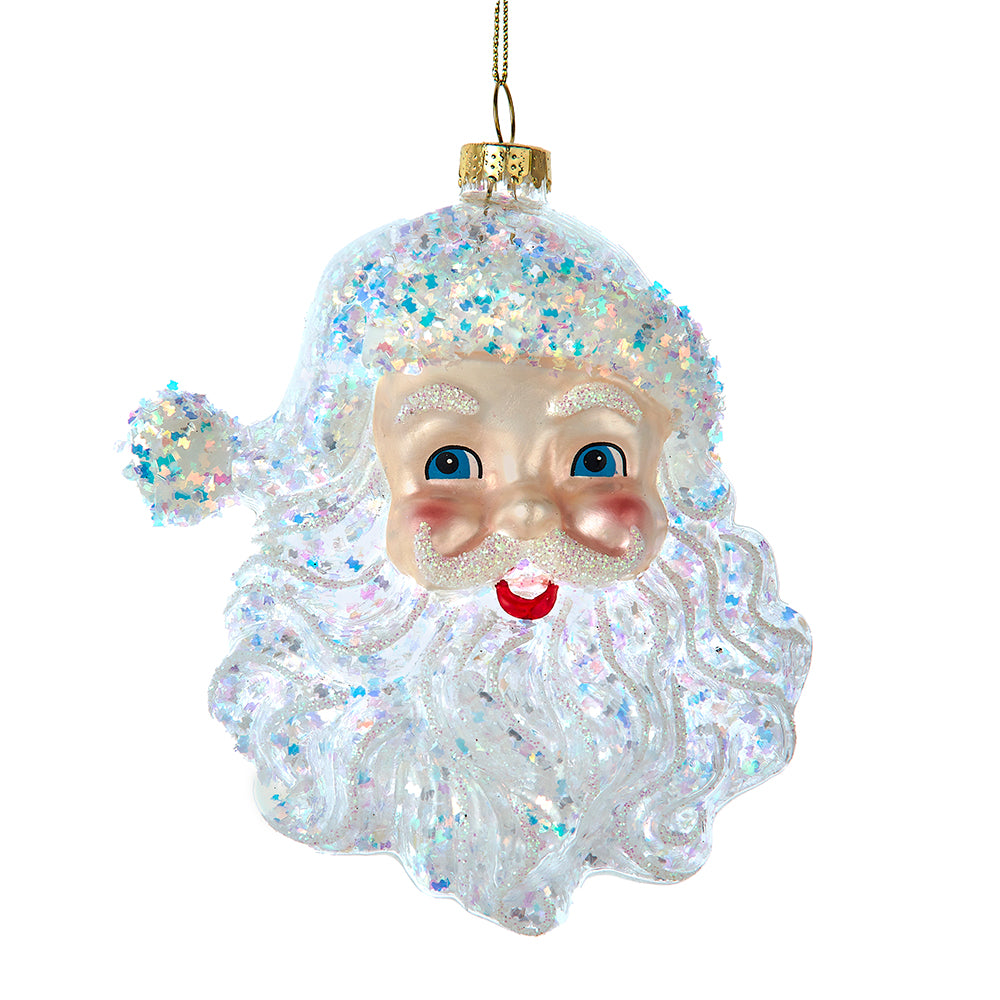 Kurt Adler 5.5" Glass Santa Head Ornament