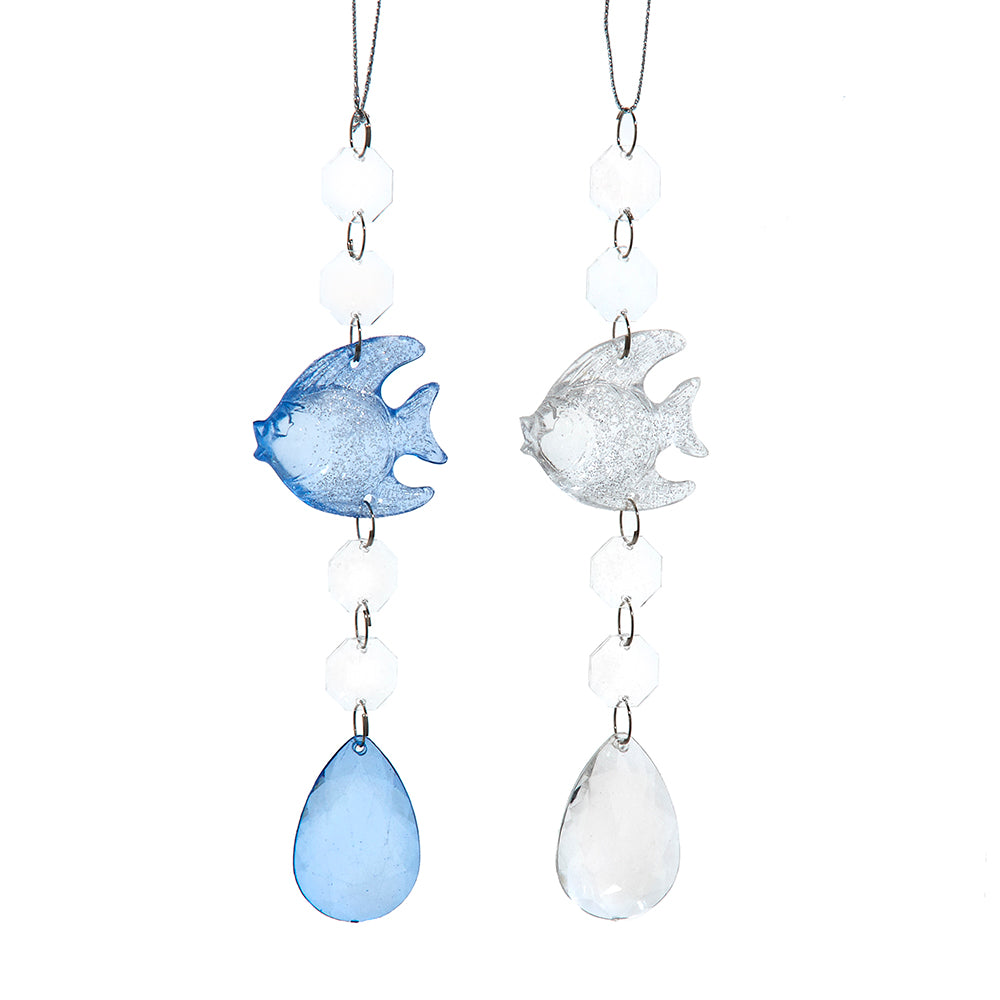 8.5" Fish With Dangle Ornament Set  of 2