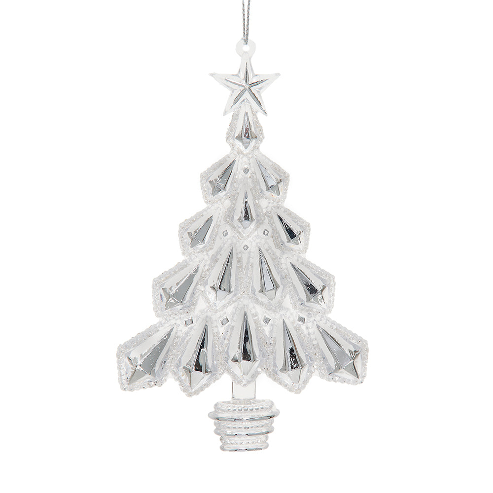 Kurt Adler 6" Clear Glittered Christmas Tree Ornament