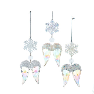 Opalescent Angel Wing Ornament Set T3749