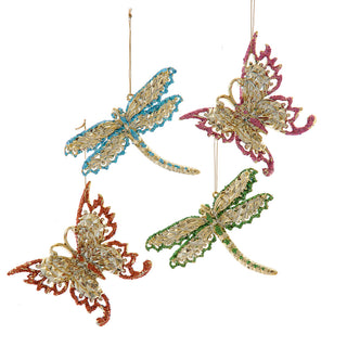 Gold Butterfly & Dragonfly Ornament Set T3781 Flights of Fancy