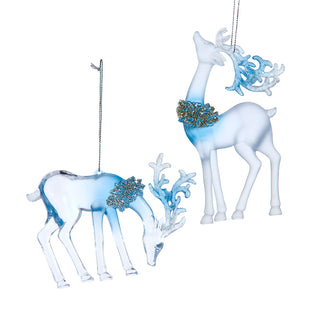 Blue & Clear Deer Ornaments Set T3802 Artic Ice