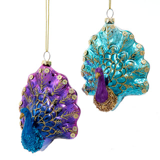 Glass Peacock Ornament Set T3835
