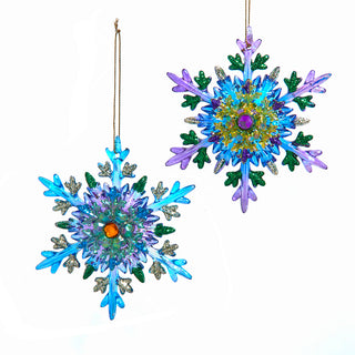 Peacock Theme Snowflake Ornament Set T3845