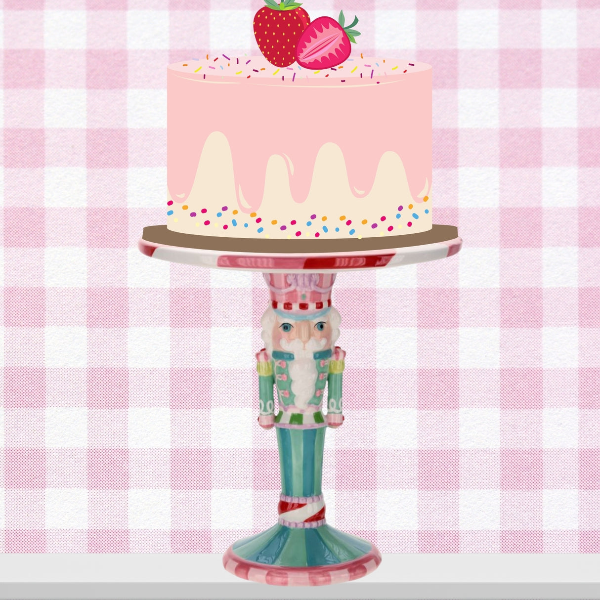 Pastel Nutcracker Cake Plate - 10.5 inches