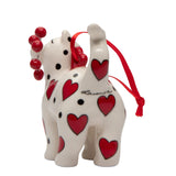 Whimsical Whisker Cat Ornament -Red Whiskers Hearts