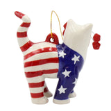 Whimsical Whisker Cat Ornament -American Flag Patriotic