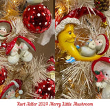 Mushroom Playing In Bowl Sled Ornaments Set