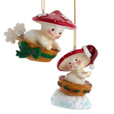 Mushroom Playing In Bowl Sled Ornaments Set