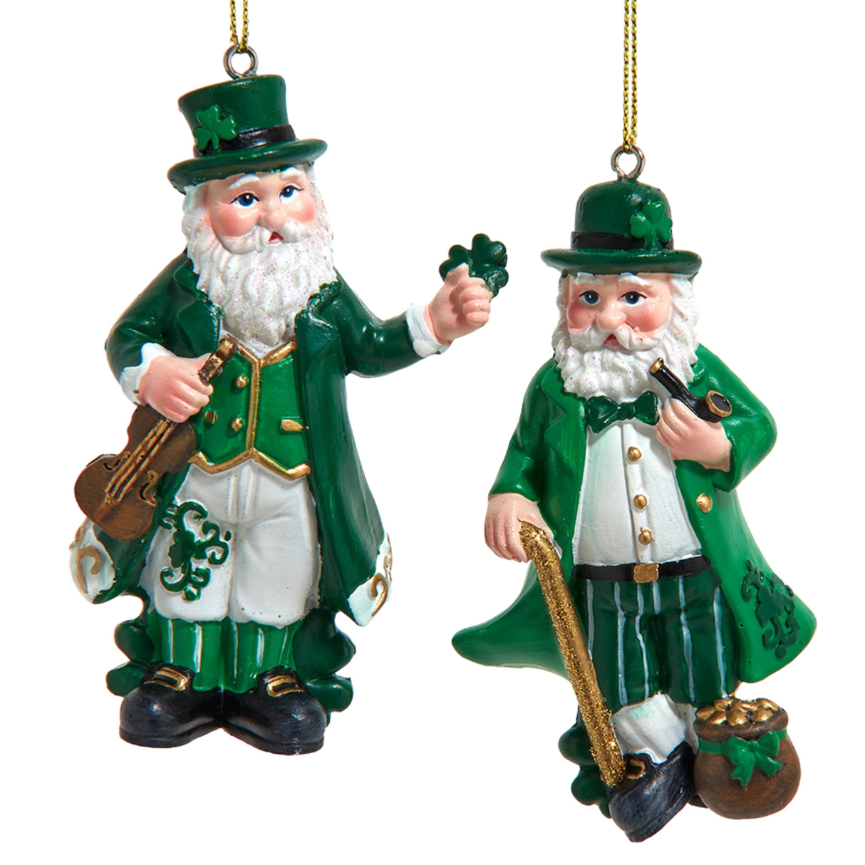 Irish Santa Ornament Set