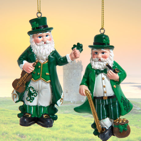 Irish Santa Ornament Set