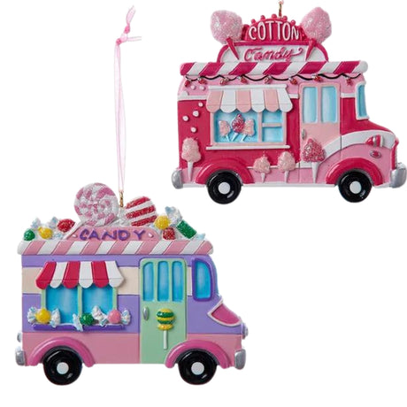 Cotton Candy & Lollipop Candy Truck Ornaments