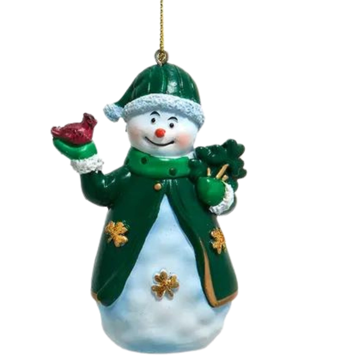 Irish Snowman Ornament- Cardinal