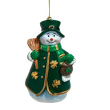 Irish Snowman Ornament with Broom Stick Pot of Gold