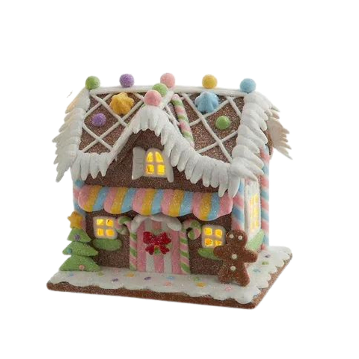 Battery Operated Gingerbread Light Up Gumball Factory House