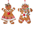 Peppermint Candy Gingerbread Boy Girl Ornamnet Set #2