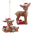 Nostalgic Deer With Christmas Presents Ornaments Set of 2