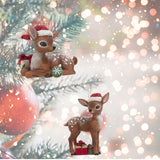 Nostalgic Deer With Christmas Presents Ornaments Set of 2