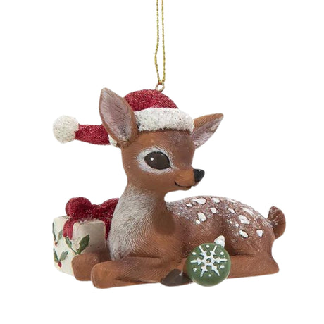 Nostalgic Deer With Christmas Presents Ornaments Set of 2