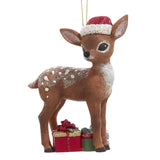 Nostalgic Deer With Christmas Presents Ornaments Set of 2