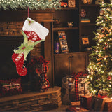 Candy Cane Holly Stocking, 24 inches