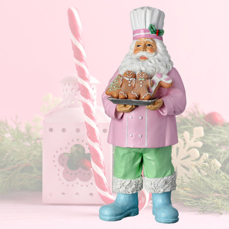 Resin Pastel Gingerbread Chef Christmas Home Decoration