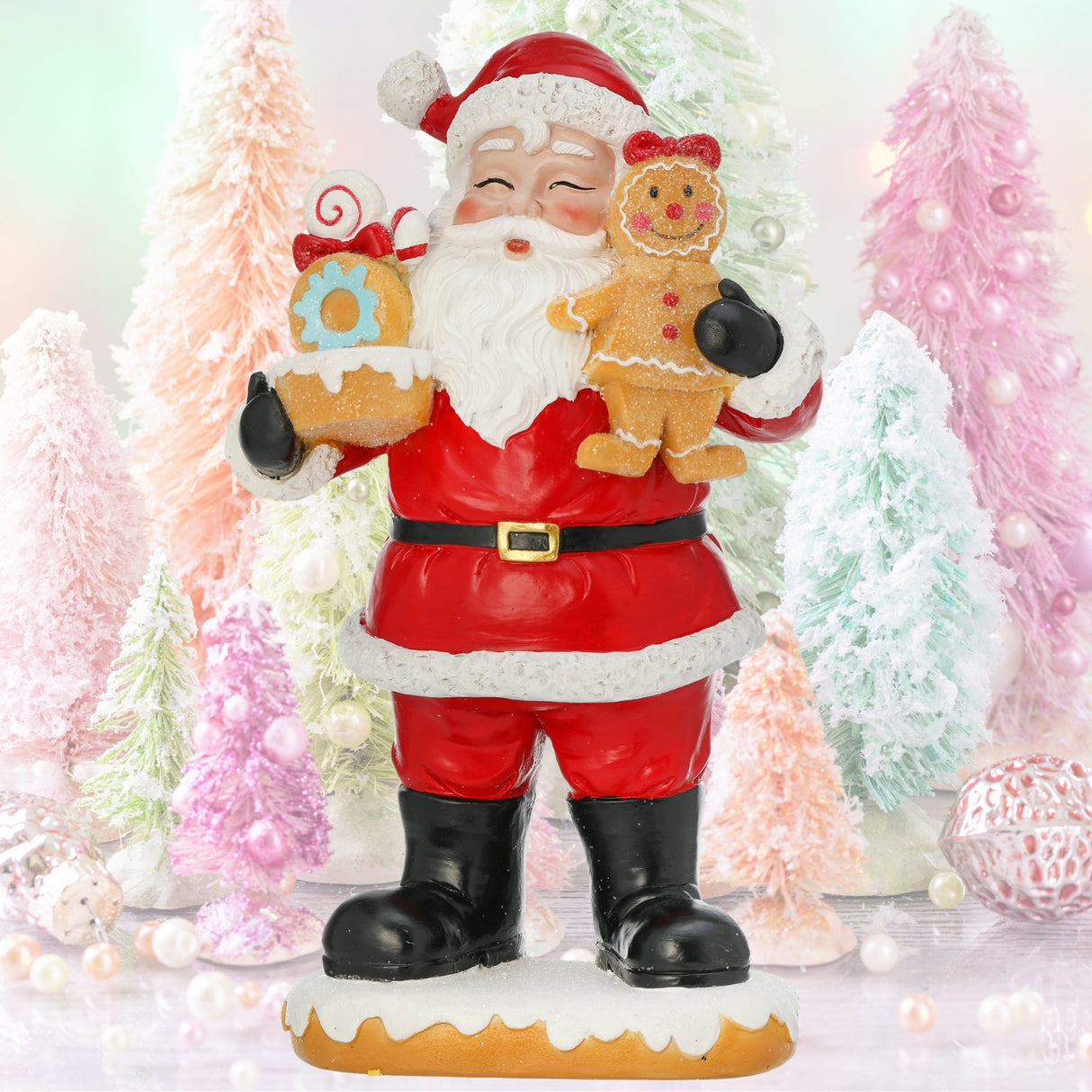 Christmas Santa Gingerbread Cookies Donut Sweet Shop Figurine