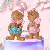 Christmas Pink Peppermint Gingerbread Boy Girl Set