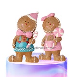 Christmas Pink Peppermint Gingerbread Boy Girl Set