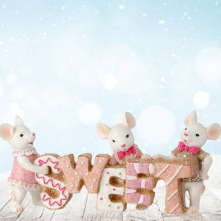 Christmas SWEET Mice Table Top Decor Figurine