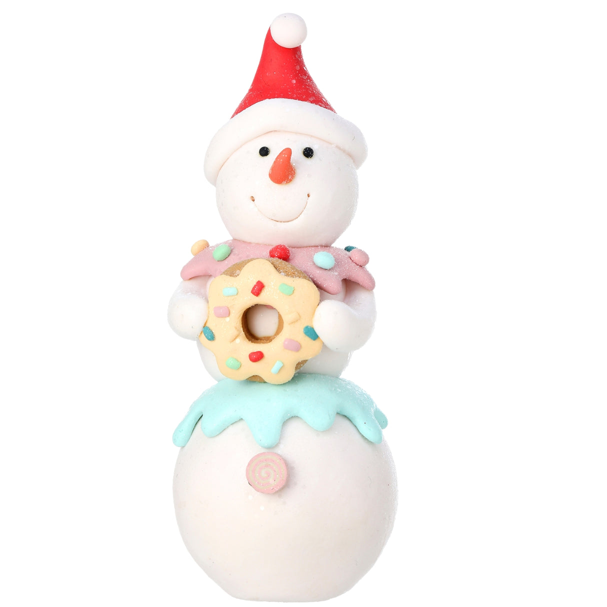 Christmas Cookie Sprinkles Snowman Claydough Pastel Figurine