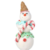 Peppermint Candy Cane Sprinkles Snowman Claydough Pastel Figurine