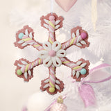 Pastel 8" Claydough Christmas Candy Snowflake Ornament