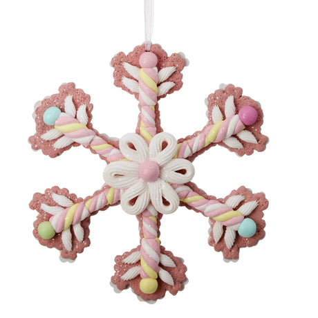 Pastel 8" Claydough Christmas Candy Snowflake Ornament