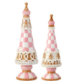 Harlequin Sweets Gingerbread Pink Checked Pastel Tree Set of 2