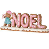 6" Gingerbread NOEL Candy Christmas Table Centerpiece Sign