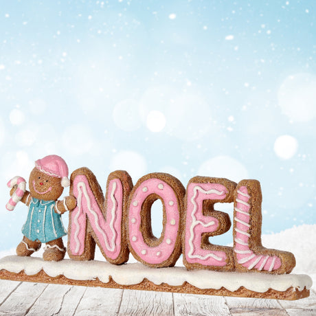 6" Gingerbread NOEL Candy Christmas Table Centerpiece Sign